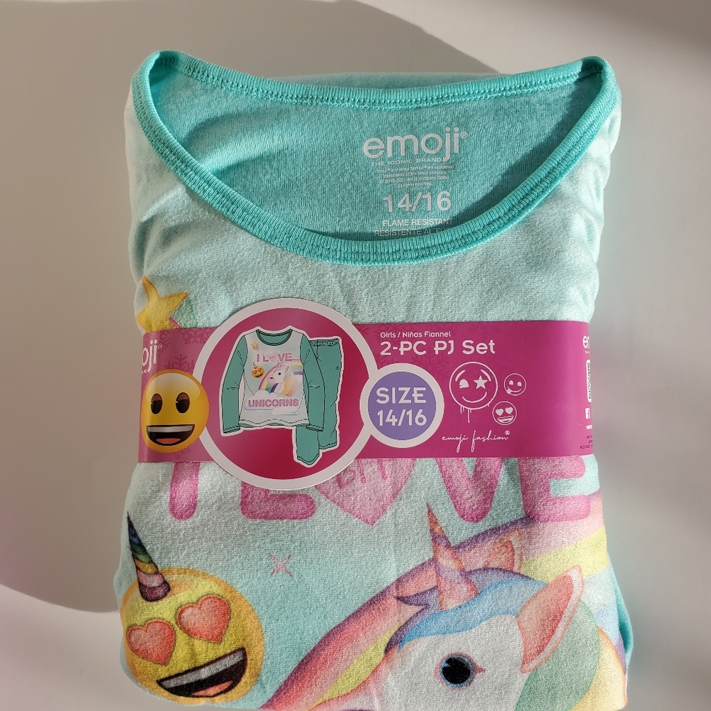 2PC New Enoji/ UNICORN FLANNEL PJ SET  FOR GIRLS